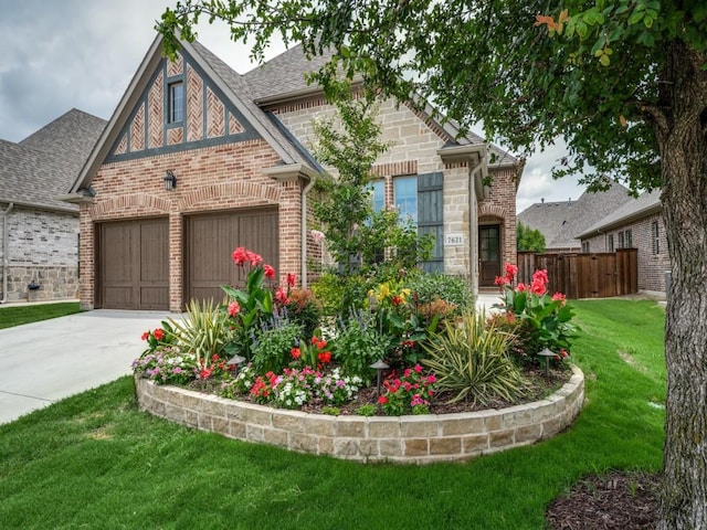 7621 Newtown, The Colony, TX 75056 - view of front of house featuring brick siding, concrete driveway, roof with shingles, and a garage