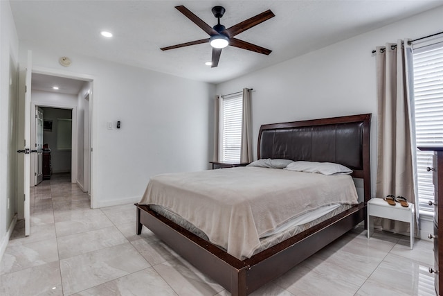 1321 Glyndon Dr, Plano, TX 75023 - bedroom with recessed lighting, ceiling fan, and baseboards