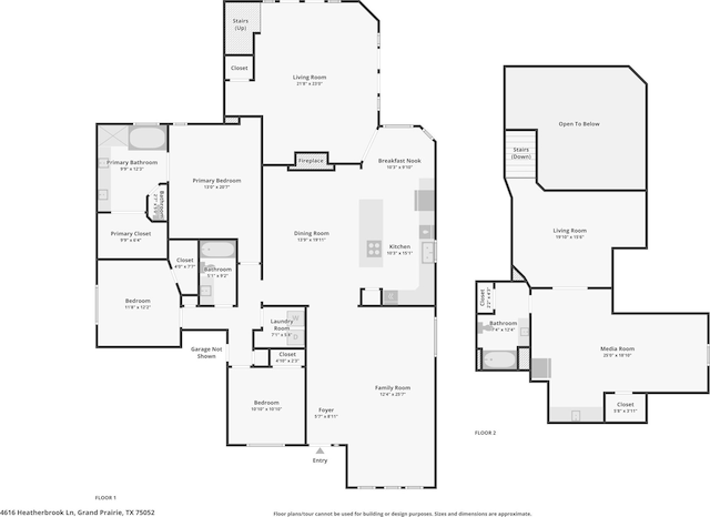 4616 Heatherbrook Ln, Grand Prairie, TX 75052 - floor plan / room layout