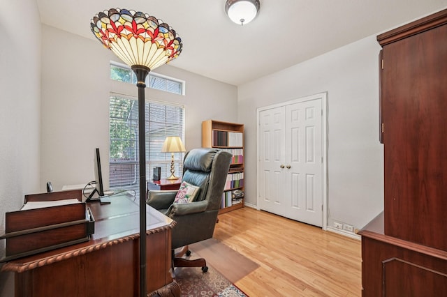1507 Glade Point Dr, Coppell, TX 75019 - office area featuring light wood finished floors
