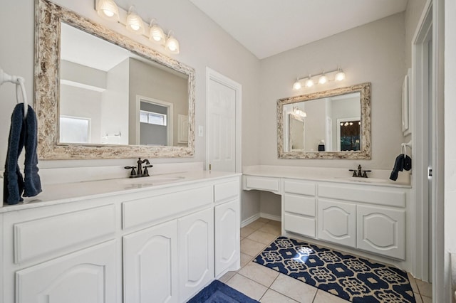 1507 Glade Point Dr, Coppell, TX 75019 - bathroom with vanity and tile patterned flooring