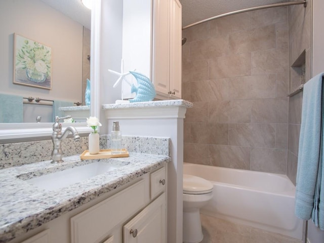 2800 Country Villa Cir, Carrollton, TX 75006 - bathroom featuring toilet, vanity, and shower / bathtub combination