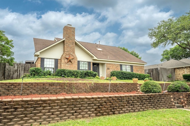 818 Placid Dr, Mesquite, TX 75150 - ranch-style house with brick siding and a chimney
