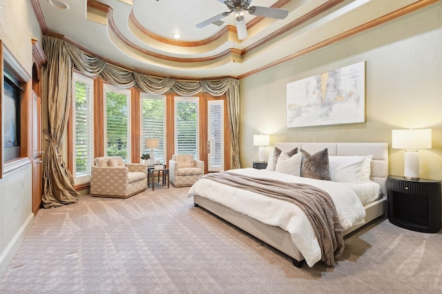 9922 Lakeway Ct, Dallas, TX 75230 - carpeted bedroom with crown molding