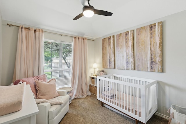 15429 Calico Ct, Frisco, TX 75035 - bedroom with carpet floors, a nursery area, and ceiling fan