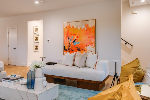 7207 Gaston Ave Unit 1006, Dallas, TX 75214 - living room featuring wood finished floors, recessed lighting, and baseboards