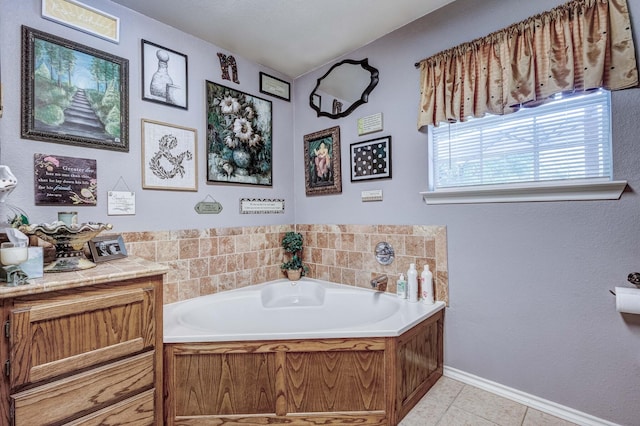 5730 Rendon Estates Rd, Mansfield, TX 76063 - full bathroom with a bath, tile patterned flooring, and baseboards