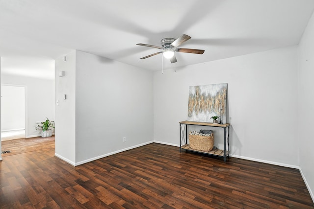 2729 Caton Pl, Abilene, TX 79605 - empty room with ceiling fan, wood finished floors, and baseboards