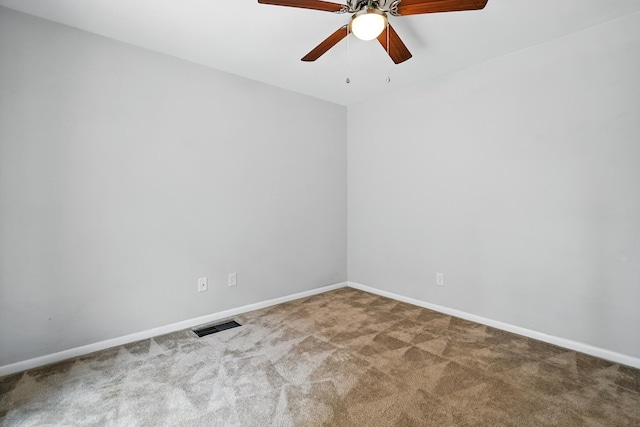 2729 Caton Pl, Abilene, TX 79605 - spare room featuring carpet, baseboards, and ceiling fan