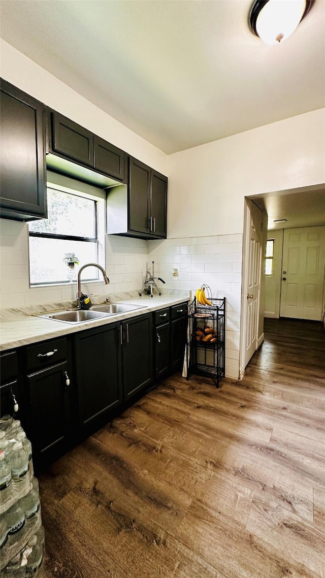 3030 Warren Ave, Dallas, TX 75215 - kitchen with a sink, wood finished floors, plenty of natural light, and light countertops