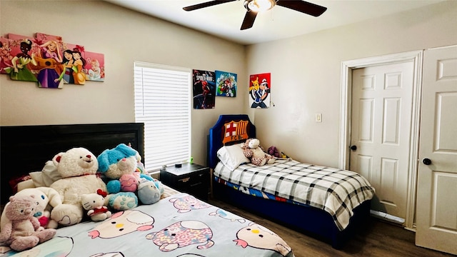 3030 Warren Ave, Dallas, TX 75215 - bedroom featuring wood finished floors and a ceiling fan