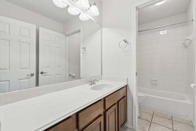 209 Lariat Dr, Fate, TX 75087 - bathroom featuring toilet, vanity, shower / bath combination, and tile patterned floors