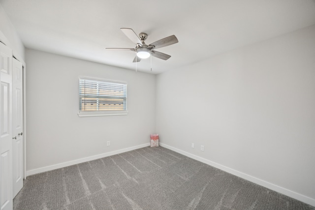 1629 Mesquite Trl, Plano, TX 75023 - unfurnished bedroom featuring baseboards, carpet flooring, a ceiling fan, and a closet