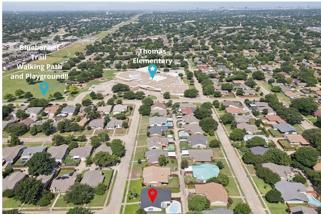 1629 Mesquite Trl, Plano, TX 75023 - aerial overview of property's location featuring nearby suburban area
