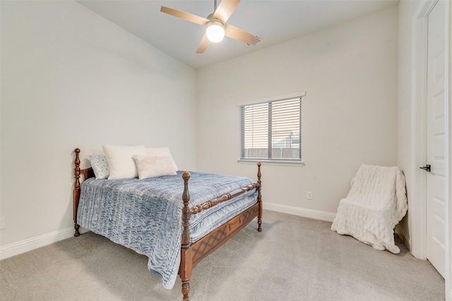 1302 Middleton Dr, Rockwall, TX 75087 - bedroom with baseboards, light carpet, lofted ceiling, and ceiling fan