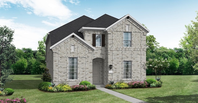 2833 Fargo Mews, Fate, TX 75087 - view of front of house with a front yard and stone siding