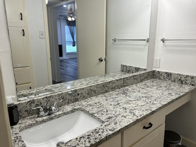 5502 Boca Raton Blvd Unit 329, Fort Worth, TX 76112 - bathroom with ceiling fan and vanity