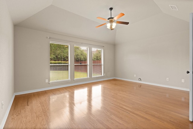 401 Shumard Oak Trl, Keller, TX 76248 - empty room featuring lofted ceiling, a ceiling fan, and light wood-style floors