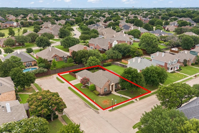 401 Shumard Oak Trl, Keller, TX 76248 - aerial view of residential area featuring property boundaries highlighted