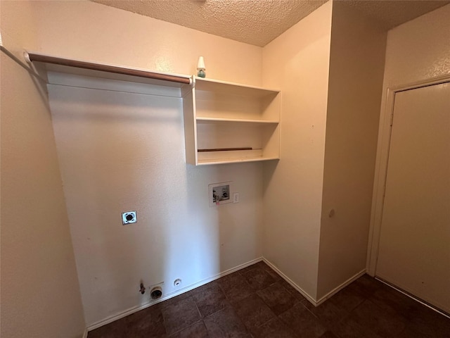 4102 Baccarat Dr, Garland, TX 75043 - washroom featuring hookup for an electric dryer, hookup for a gas dryer, hookup for a washing machine, and a textured ceiling