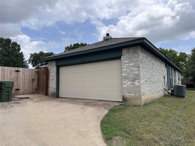 4102 Baccarat Dr, Garland, TX 75043 - garage with central air condition unit and concrete driveway