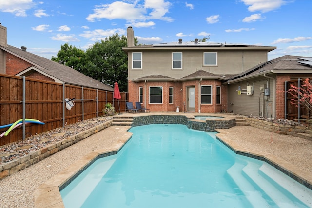 8208 Burleigh St, Frisco, TX 75035 - view of swimming pool featuring a fenced backyard, a patio area, and a pool with connected hot tub