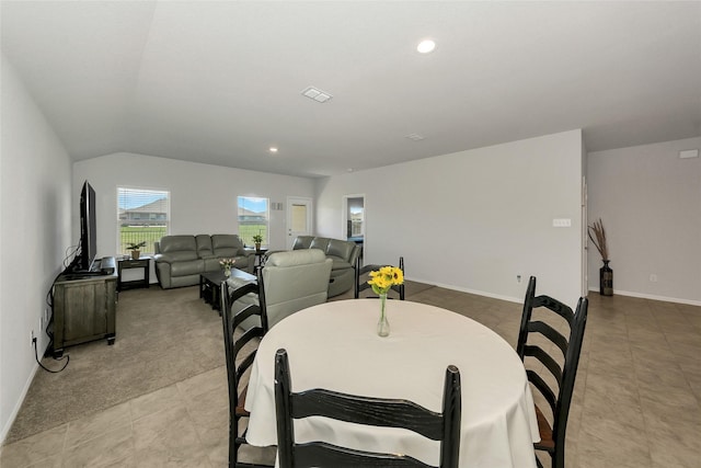 16608 Portage St, Justin, TX 76247 - dining space featuring baseboards, light tile patterned flooring, and recessed lighting