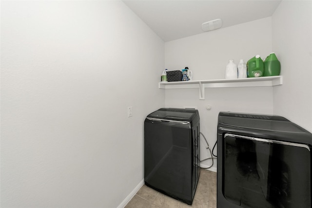 16608 Portage St, Justin, TX 76247 - laundry area featuring independent washer and dryer and baseboards