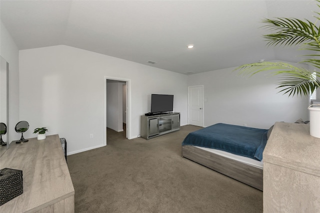 16608 Portage St, Justin, TX 76247 - carpeted bedroom with vaulted ceiling and baseboards