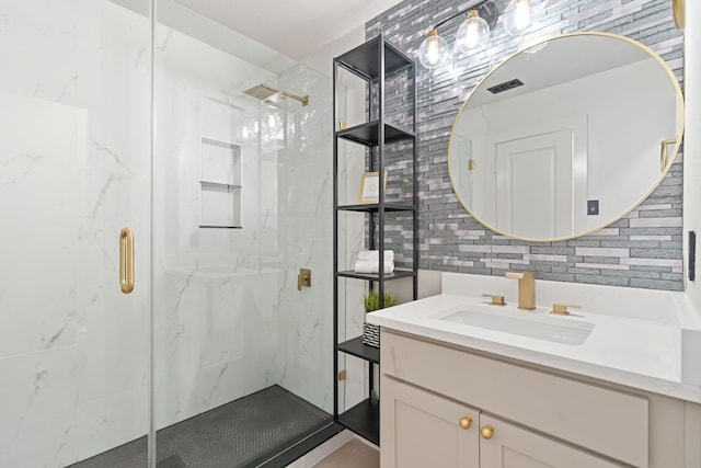 2305 Fenestra Dr, Dallas, TX 75228 - bathroom featuring a marble finish shower and vanity