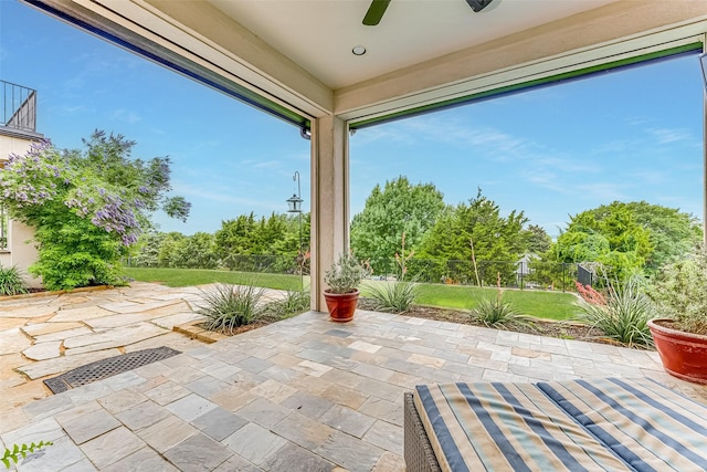 2412 Versailles Dr, Heath, TX 75032 - view of patio / terrace with a ceiling fan