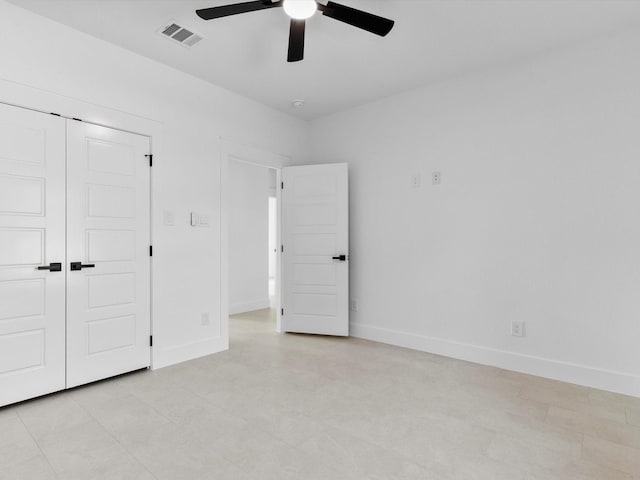 1705 J E, Woody, Springtown, TX 76082 - unfurnished bedroom featuring a closet, baseboards, and ceiling fan