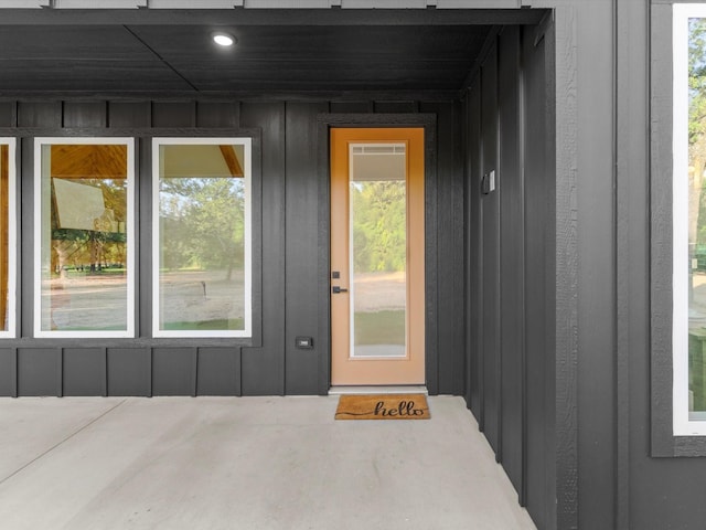 1705 J E, Woody, Springtown, TX 76082 - doorway to property with board and batten siding