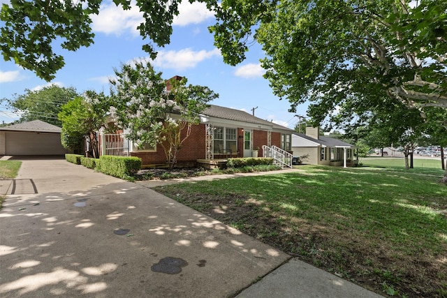 3516 Rogers Ave, Fort Worth, TX 76109 - single story home featuring brick siding, a front lawn, and a garage