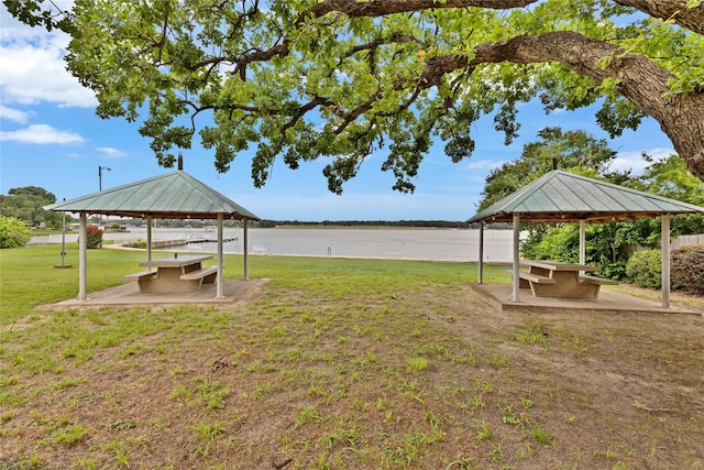 413 Timberlake Dr, Azle, TX 76020 - view of green lawn featuring a gazebo and a water view