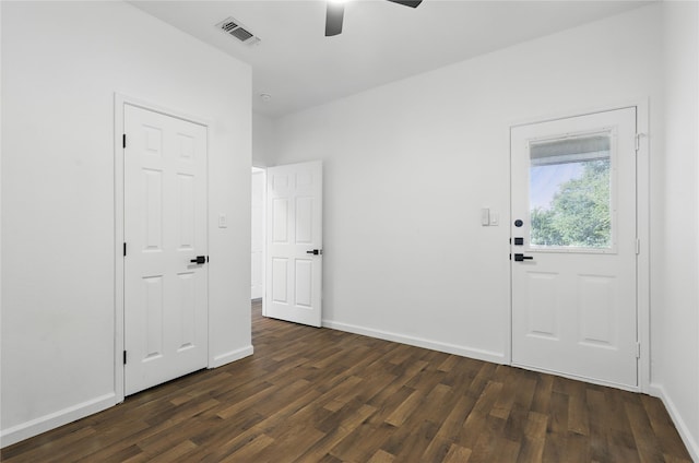 121 Collett Ct, Weatherford, TX 76088 - unfurnished room featuring dark wood finished floors, a ceiling fan, and baseboards
