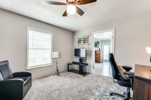 409 N Arizona, Celina, TX 75009 - carpeted home office with a ceiling fan