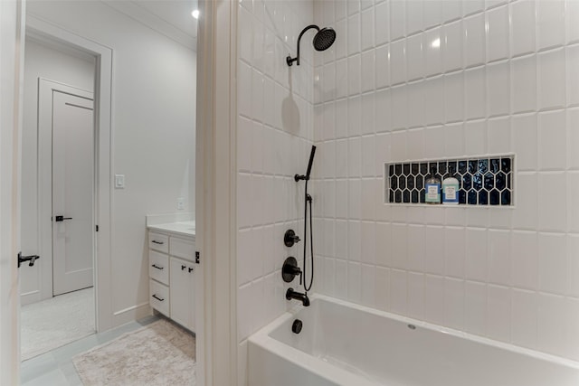 121 Sawgrass Dr, Heath, TX 75032 - bathroom featuring vanity, tub / shower combination, and tile patterned flooring