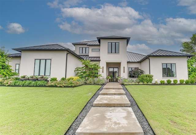 121 Sawgrass Dr, Heath, TX 75032 - modern home featuring a standing seam roof, a metal roof, and stucco siding
