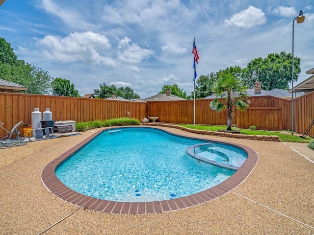 3606 Andrea Ln, Rowlett, TX 75088 - view of pool featuring a fenced backyard and a pool with connected hot tub