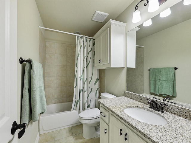 3644 Benchmark Ln, Frisco, TX 75034 - full bathroom featuring vanity, shower / tub combo, and tile patterned flooring