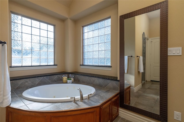 437 Monarch Hill Ct, Keller, TX 76248 - full bath featuring a tub with jets and tile patterned flooring