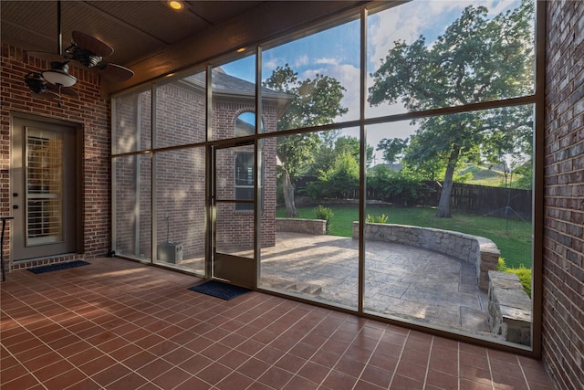 437 Monarch Hill Ct, Keller, TX 76248 - unfurnished sunroom featuring a ceiling fan