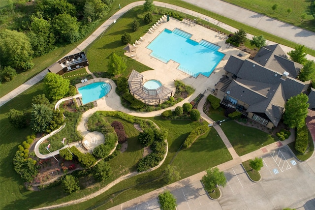 437 Monarch Hill Ct, Keller, TX 76248 - aerial view of property and surrounding area with a pool area