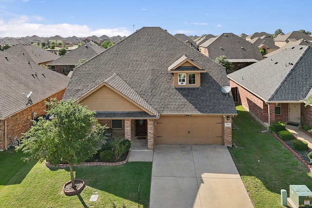 1035 Sadie St, Forney, TX 75126 - view of front of home with brick siding, a residential view, and a front yard