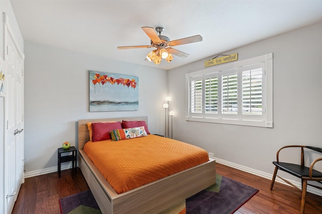 3616 Wandering Trl, Plano, TX 75075 - bedroom featuring wood finished floors and a ceiling fan