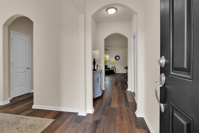 1303 Clegg St, Howe, TX 75459 - foyer with dark wood-style floors, arched walkways, and baseboards