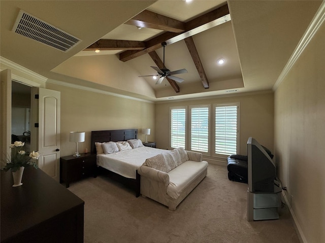 321 Bear Country Dr, Aledo, TX 76008 - bedroom with light colored carpet, crown molding, and a ceiling fan
