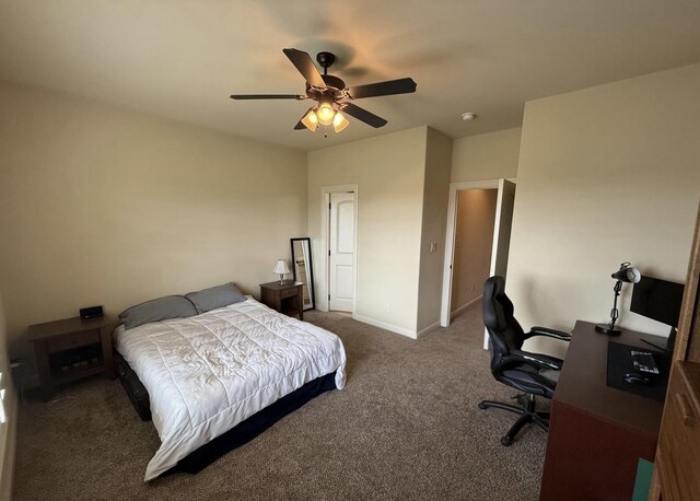 321 Bear Country Dr, Aledo, TX 76008 - bedroom with carpet, an office area, ceiling fan, and baseboards
