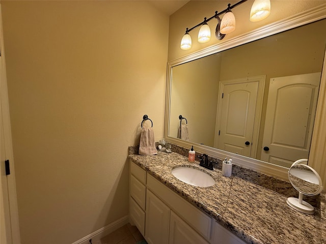 321 Bear Country Dr, Aledo, TX 76008 - bathroom with vanity, tile patterned floors, and baseboards